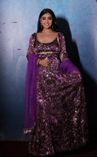 Anaash Purple Viscose Sequins Work Anarkali With Dupatta Butti Work With Border.