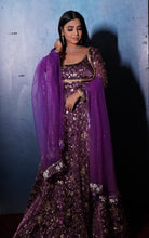 Anaash Purple Viscose Sequins Work Anarkali With Dupatta Butti Work With Border.