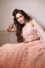 Sunset Bloom Ombre Lehenga with 3D Floral Embroidery