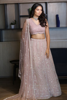 Pink Elegance Embroidered Designer Lehenga