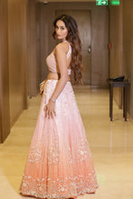 Sunset Bloom Ombre Lehenga with 3D Floral Embroidery