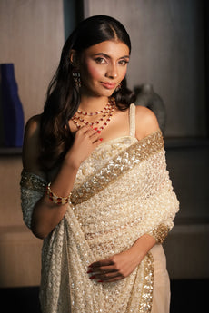 Timeless Glow Off-White Saree