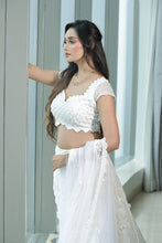 White Designer Lehenga with 3D Floral Embroidery