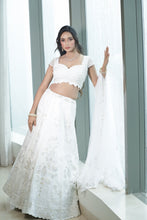White Designer Lehenga with 3D Floral Embroidery