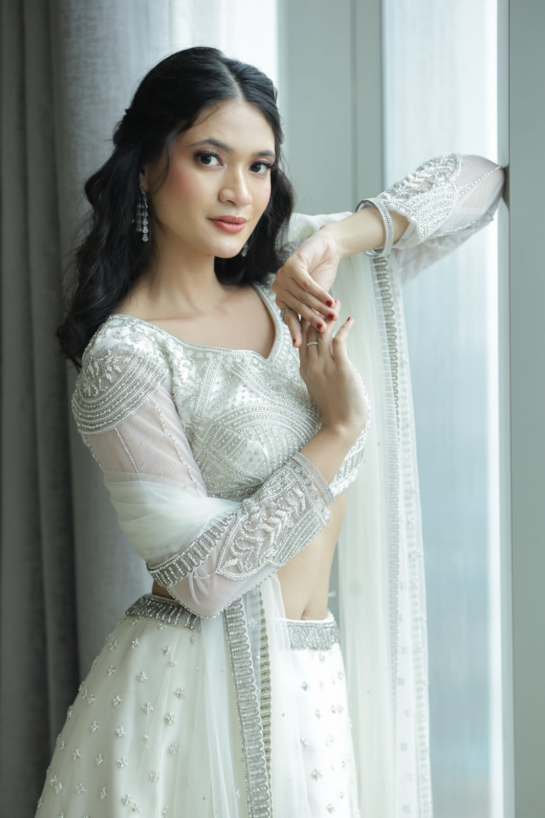 Ethereal White Diamond Lehenga