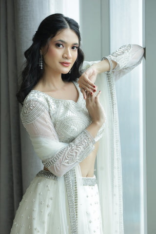 Ethereal White Diamond Lehenga