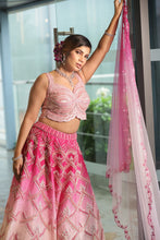 Pink Ombre Embroidered  Lehenga