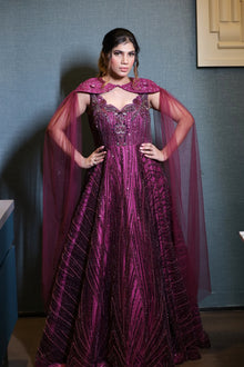Burgundy Luxe Embroidery Gown