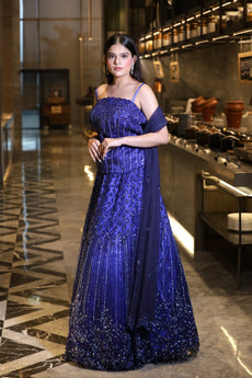 Eternal Elegance Royal Blue Corset Lehenga