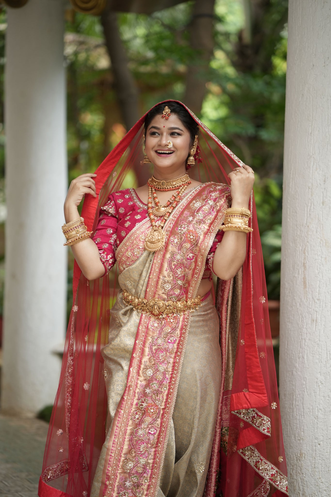 Mystic Grey Designer Silk Saree