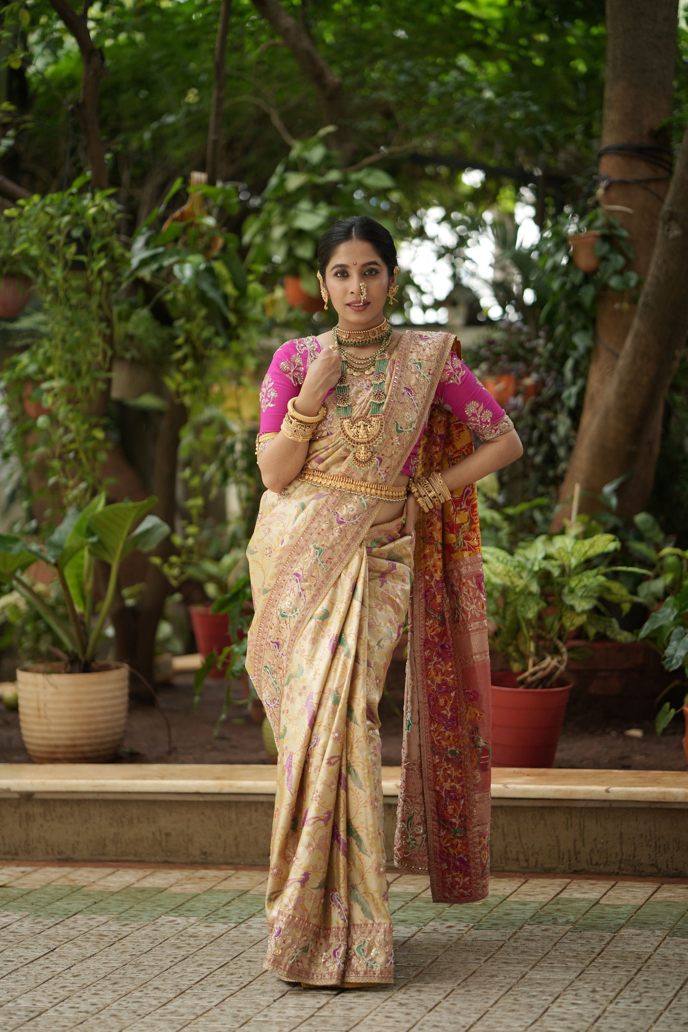 Luminous Gold Silk Saree