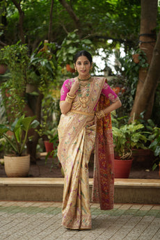 Luminous Gold Silk Saree