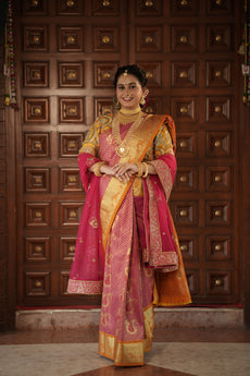 Pink Blush Elegance Kathpadar Silk Saree