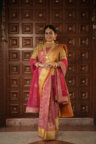 Pink Blush Elegance Kathpadar Silk Saree