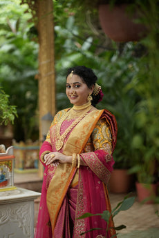Pink Blush Elegance Kathpadar Silk Saree