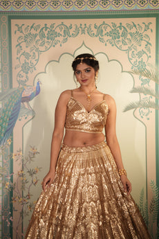 Golden Glow Sequin Lehenga