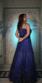 Deep Sapphire Corset Lehenga