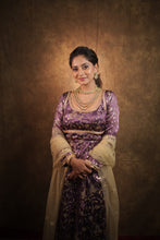 Anaash Purple Viscose Sequins Work Anarkali With Dupatta Butti Work With Border.