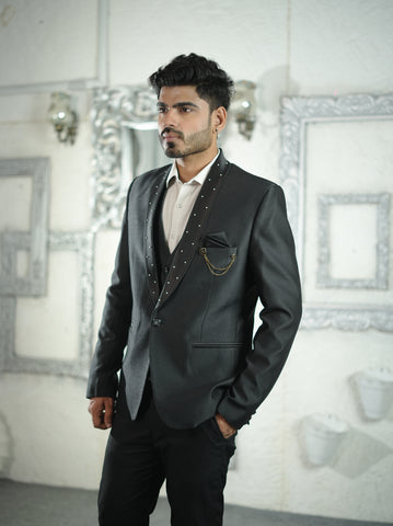 ALLISON-Trendy Polyester Graceful Men Blazer.