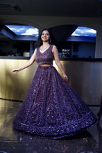Royal Enigma Burgandy Embroidered Lehenga