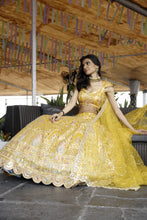 Sunshine Glow Yellow Georgette Embroidered Lehenga