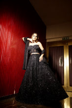 Midnight Elegance Black Embroidered Net Lehenga