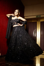 Midnight Elegance Black Embroidered Net Lehenga