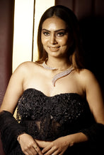 Midnight Elegance Black Embroidered Net Lehenga