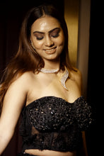 Midnight Elegance Black Embroidered Net Lehenga