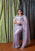 ANSHIKA-lavender  Saree In Organza With  Embroidery Border And Buttis Featuring Multicolour Moti And Sequins