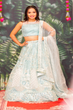 Sky Blue handwork lehenga Set  with Cutdana, sequin and Stone  work