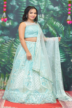 Sky Blue handwork lehenga Set  with Cutdana, sequin and Stone  work