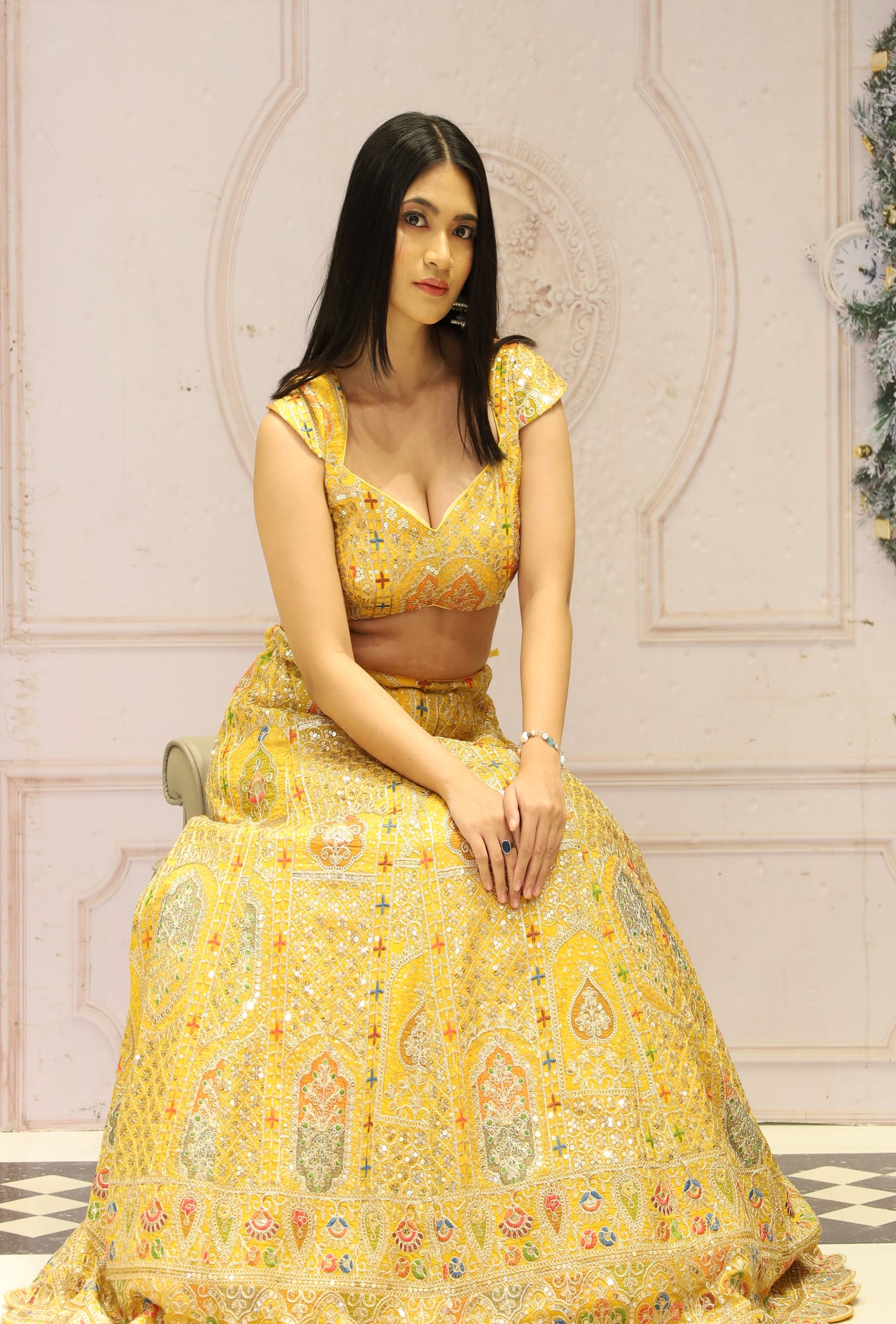 Sunshine Yellow Lehenga With Embroidery Perfect for Your Haldi