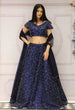 DIOR- Navy Blue Net Handwork Lehenga Set with cutdana , stone & sequins work