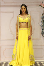 ROKSANA-Yellow Jacket Lehenga In Pearl ,Zardozi And  Stone Work.