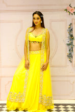 ROKSANA-Yellow  Jacket Lehenga In Pearl ,Zardozi,Cutdana ,Sequins And Stone Work.