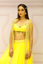 ROKSANA-Yellow  Jacket Lehenga In Pearl ,Zardozi,Cutdana ,Sequins And Stone Work.