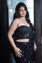 Black Sequin Glamour Draped Saree