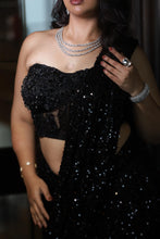 Black Sequin Glamour Draped Saree