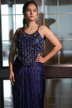 Midnight Glam Embellished Draped Skirt