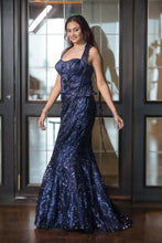 Dazzling Blue Sequin Fishcut Skirt with Halter Corset