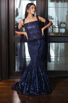 Ritziness Sequin Fishcut Skirt with Peplum Top