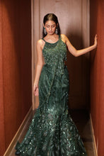 Emerald Green Sequin Fishcut Skirt Set