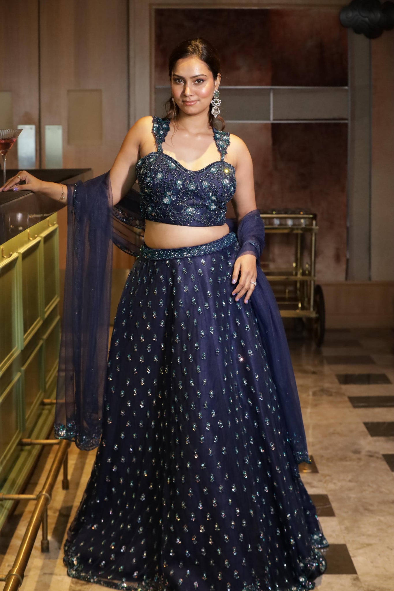 Midnight Royale Sequin Lehenga Set