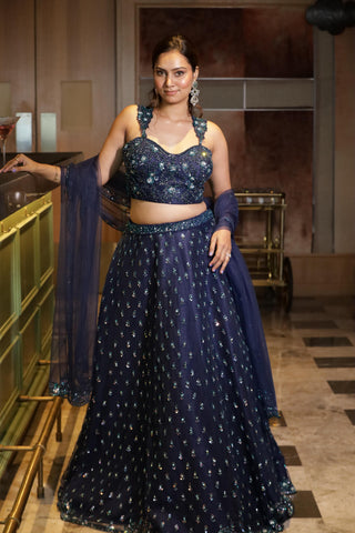Midnight Royale Sequin Lehenga Set