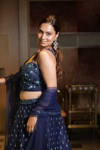 Midnight Royale Sequin Lehenga Set