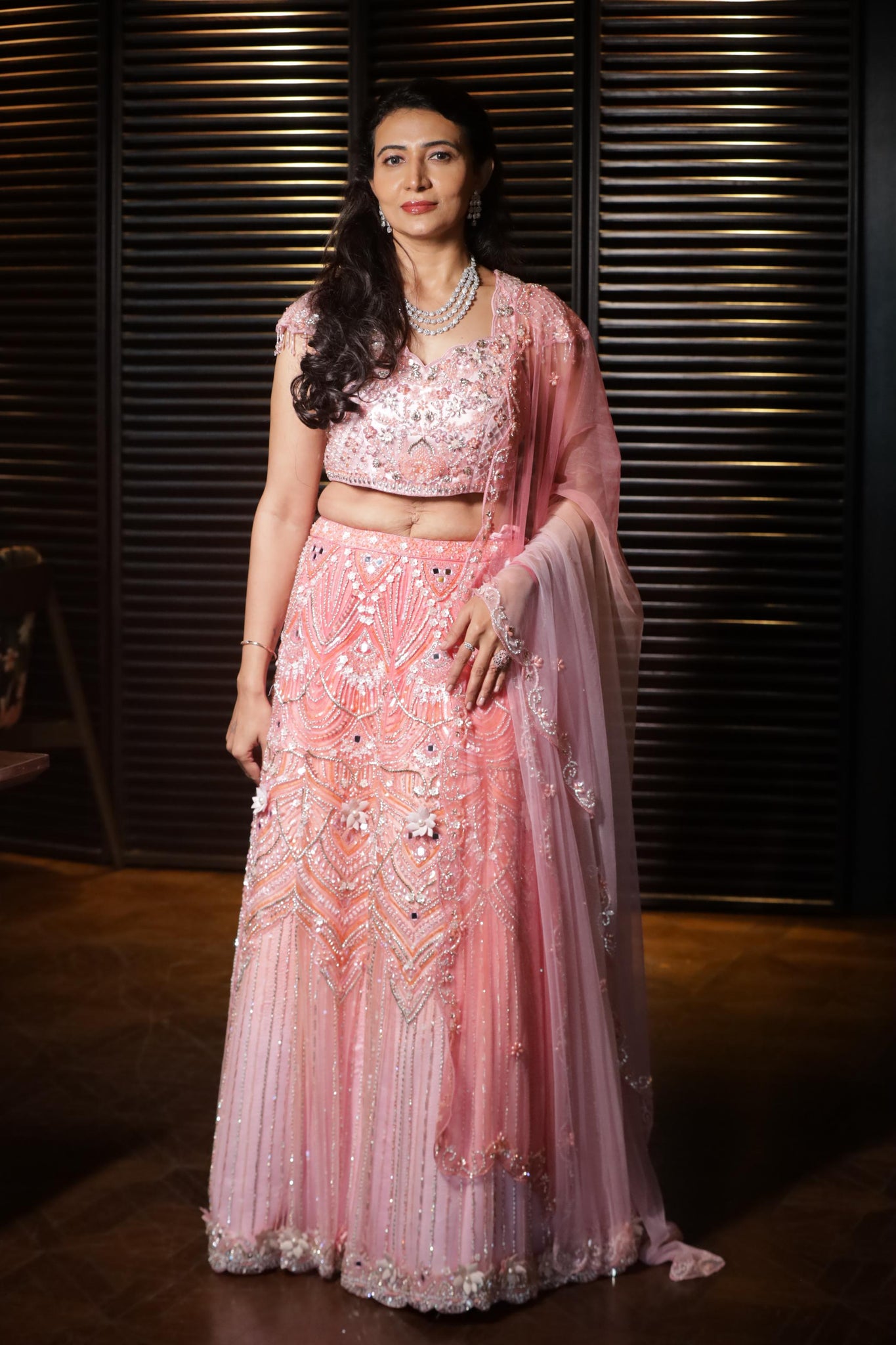 Orange Blossom Hand Embroidered Designer Lehenga