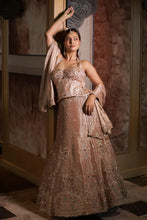 Dusky Rose Halter Neck Embellished Corset and Lehenga