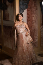 Dusky Rose Halter Neck Embellished Corset and Lehenga