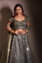 Silver Grey Sequin Embellished Designer Lehenga Choli Set